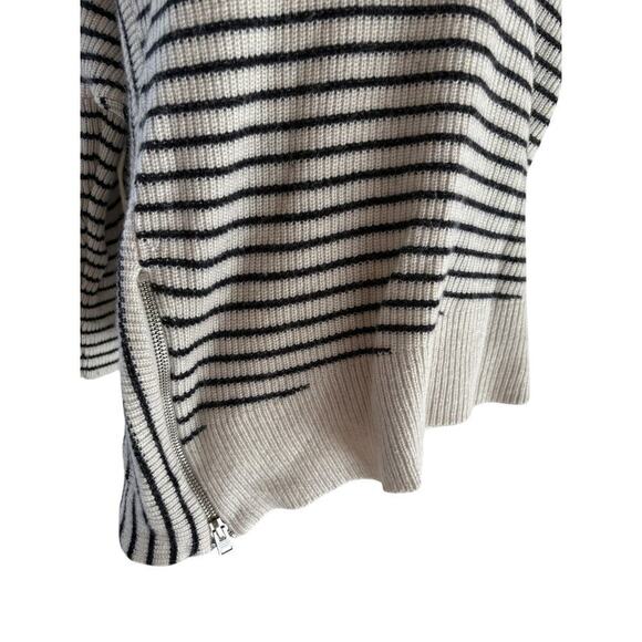 ALLSAINTS Wool/Alpaca Able Open Cold Shoulder Striped Asymmetrical Sweater - S - Picture 3 of 9